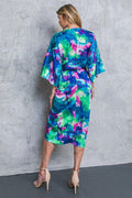 ON THE HORIZON WOVEN SATIN MIDI DRESS by Flying Tomato
