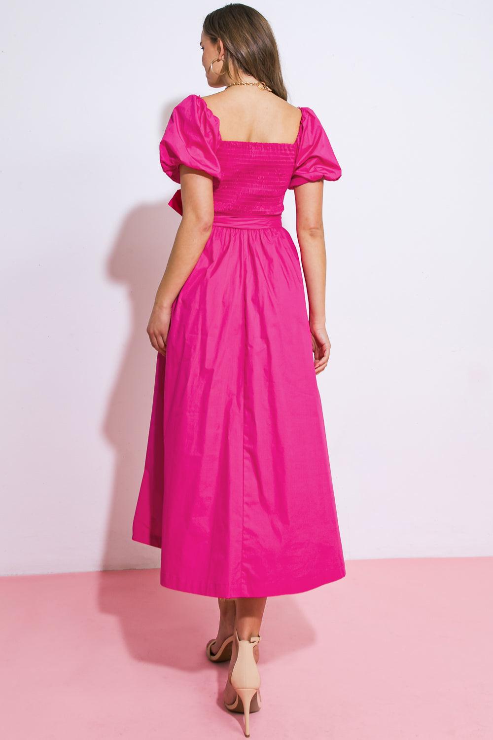 A PEACEFUL PLACE WOVEN MIDI DRESS by Flying Tomato