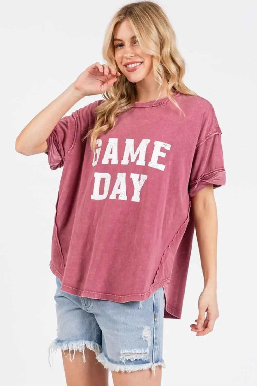 Mittoshop GAME DAY Round Neck Short Sleeve T-Shirt by Wild and Free Boutique