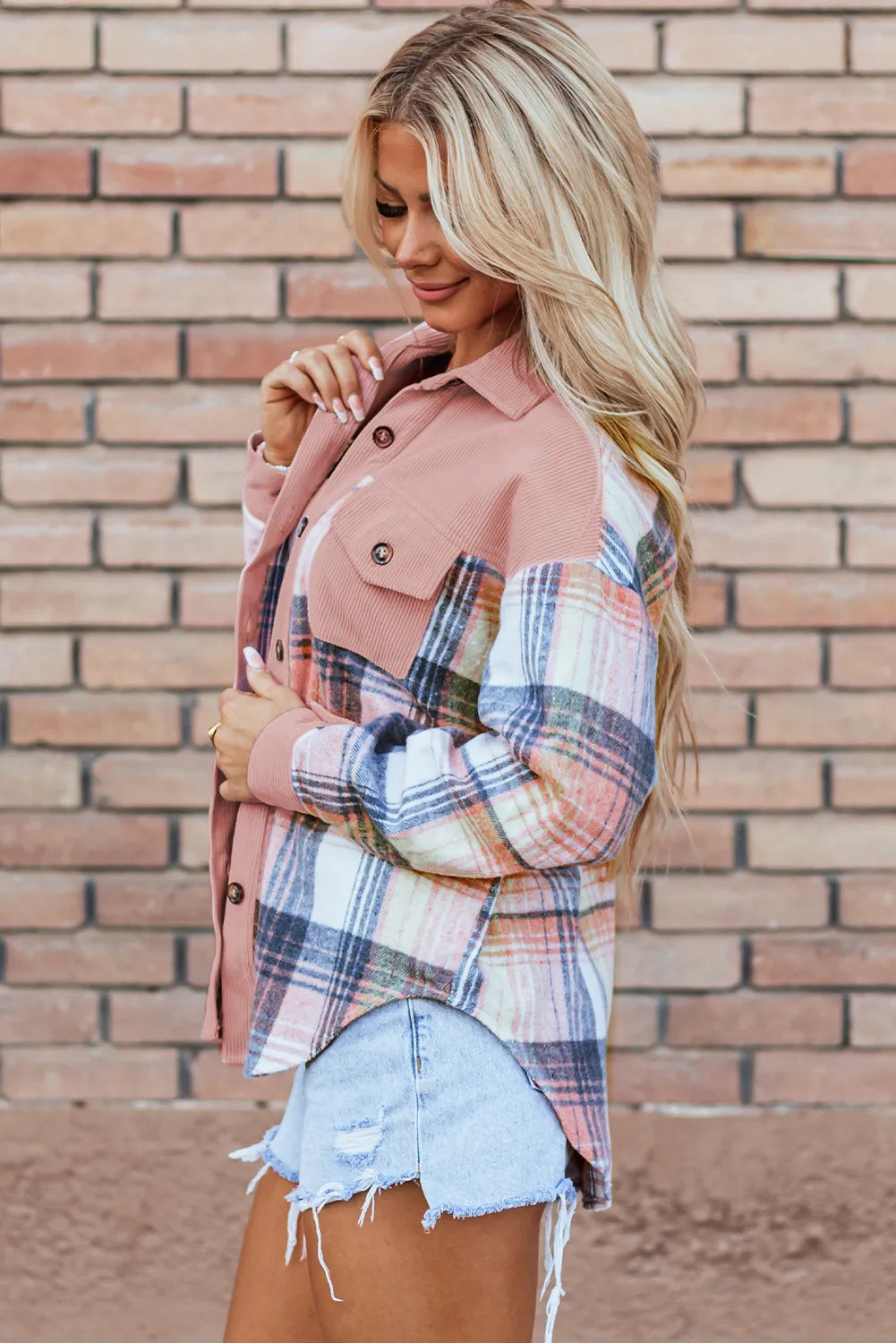 Plaid Button Up Long Sleeve Shacket by Wild and Free Boutique