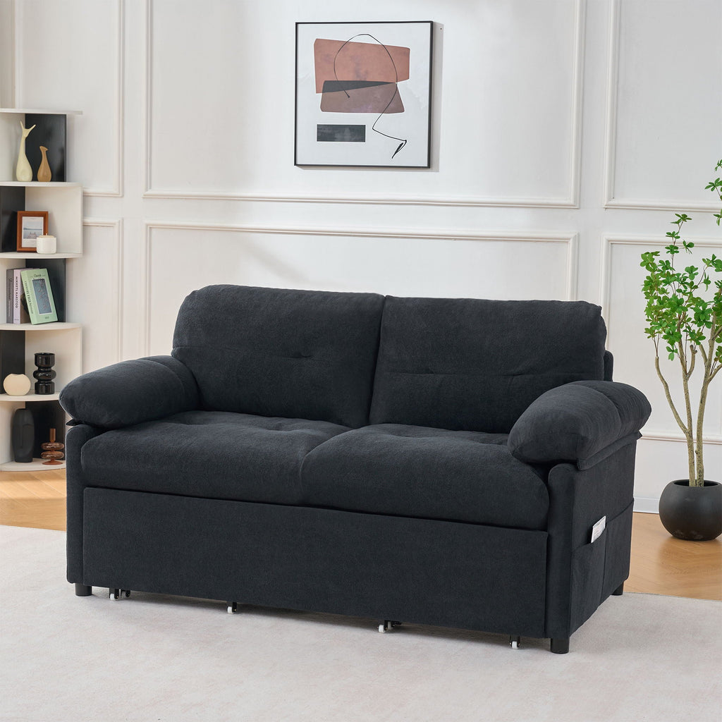 Convertible Pull Out Sofa Bed Queen Size, 3 In 1 With Side Storage by Unique Piece Furniture