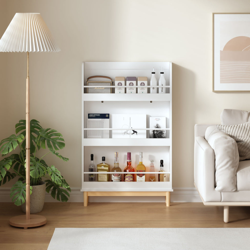 Wall Mounted Bookshelf, 3 Front Facing Display Shelves For Toddler Bedroom - White by Unique Piece Furniture