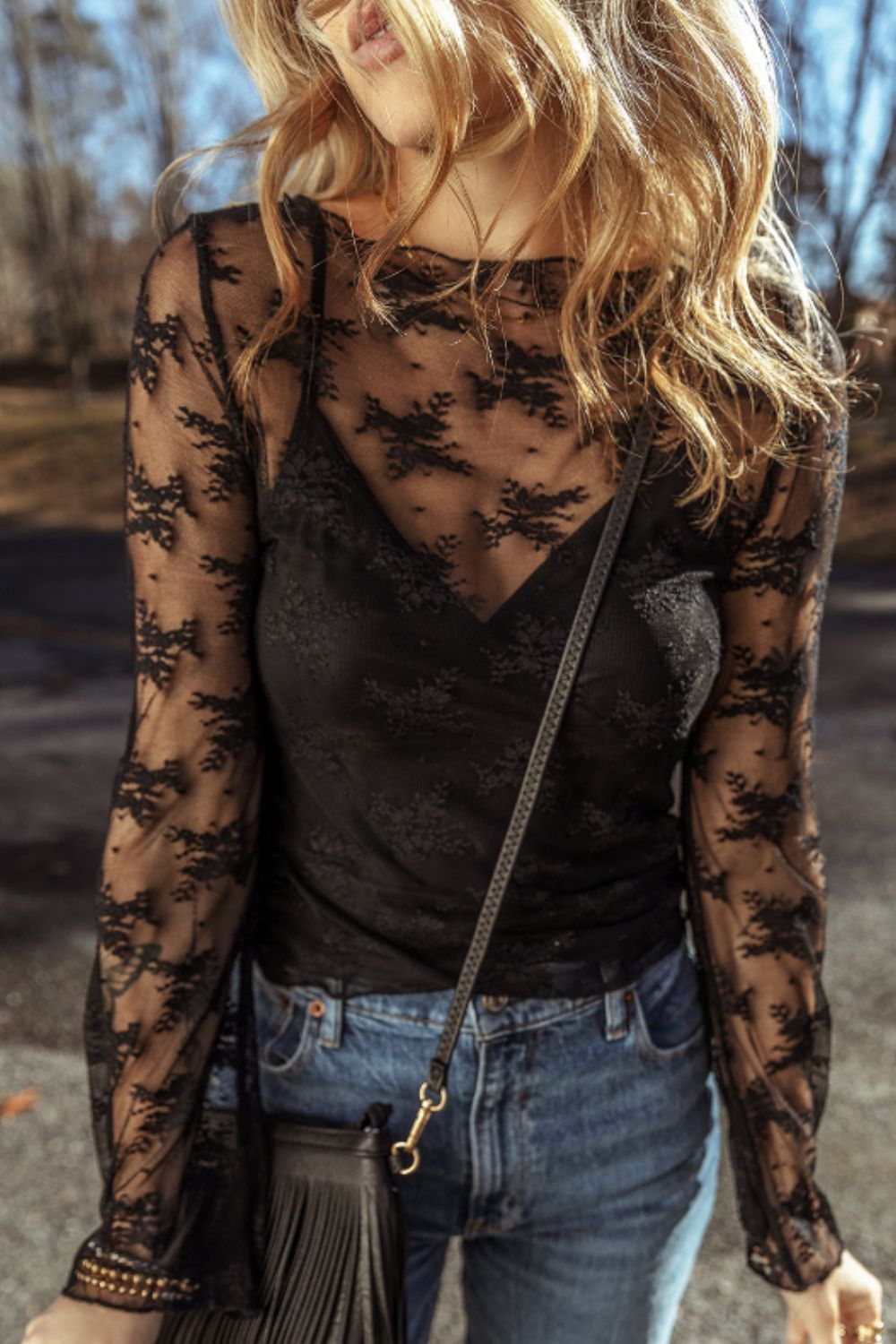 Surplice Cami and Lace Long Sleeve Cover Up Set by Wild and Free Boutique