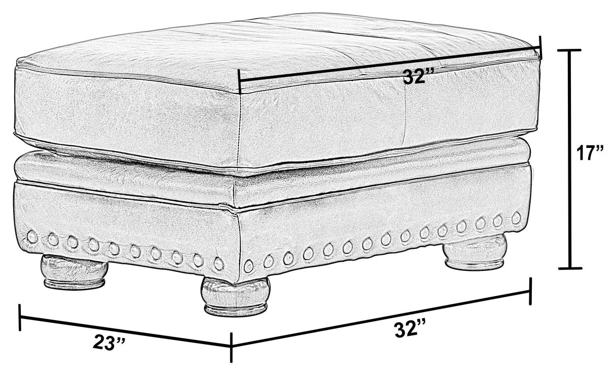 Roberto - Leather Ottoman - Cocoa by Unique Piece Furniture