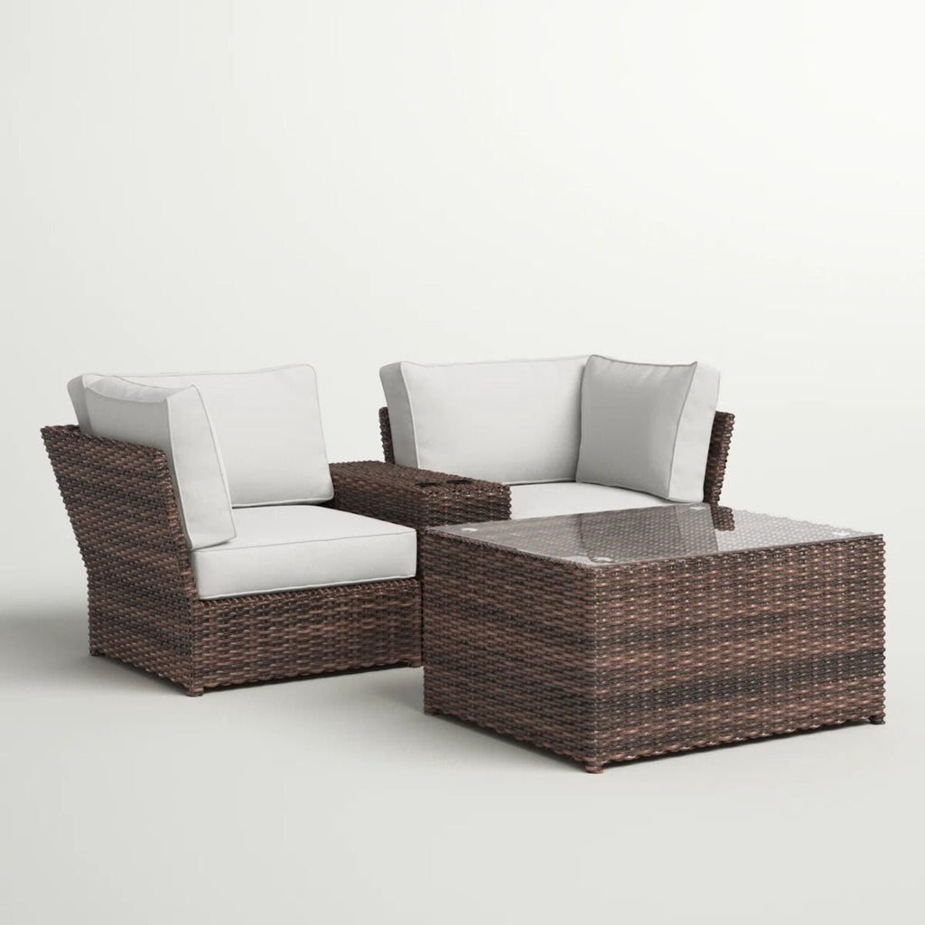 Comfortable Modern Patio Rattan Sectional Set With Cushions by Unique Piece Furniture