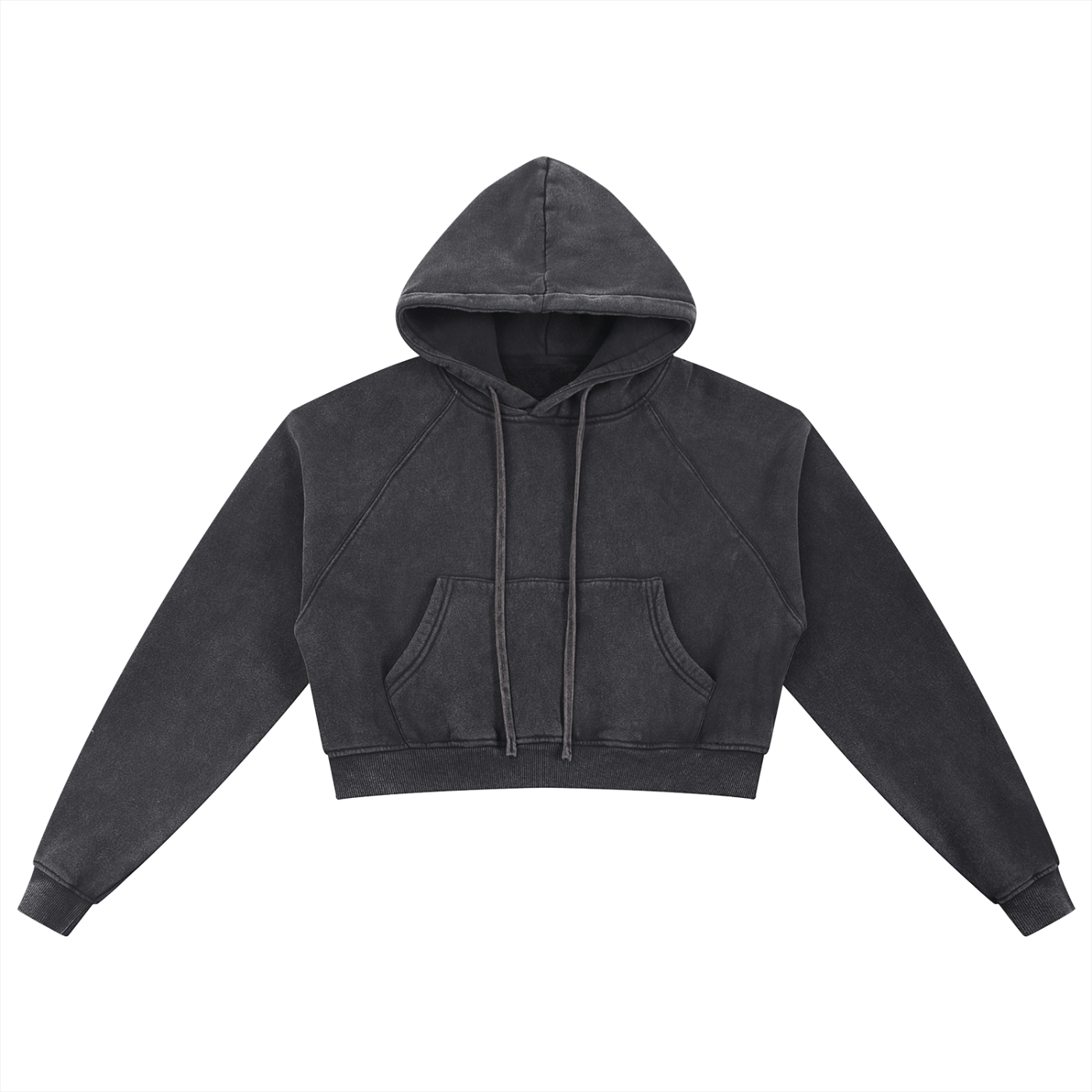 Basic B Grunge Wash Cropped Hoodie by Goth Cloth Co.