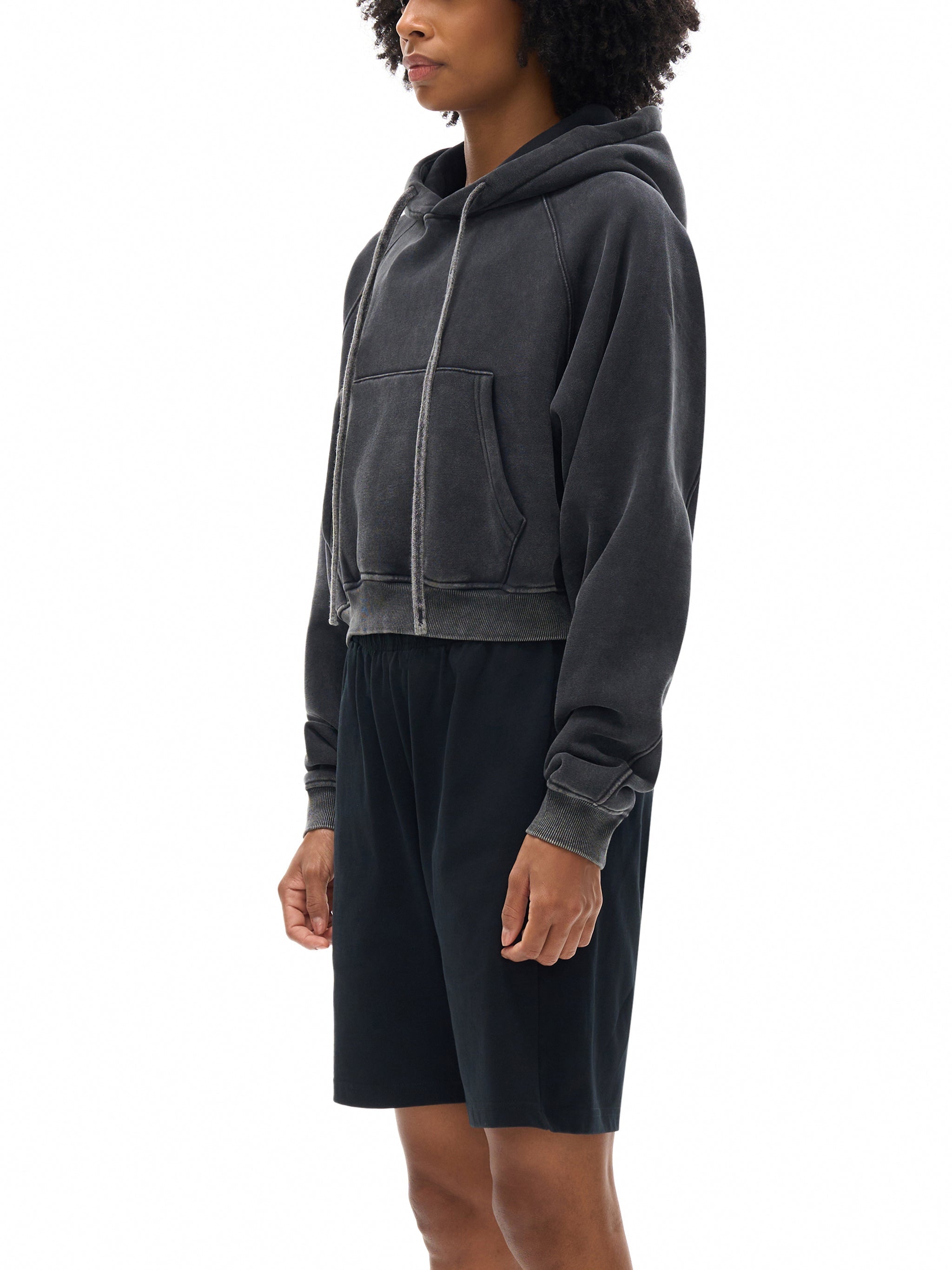 Basic B Grunge Wash Cropped Hoodie by Goth Cloth Co.