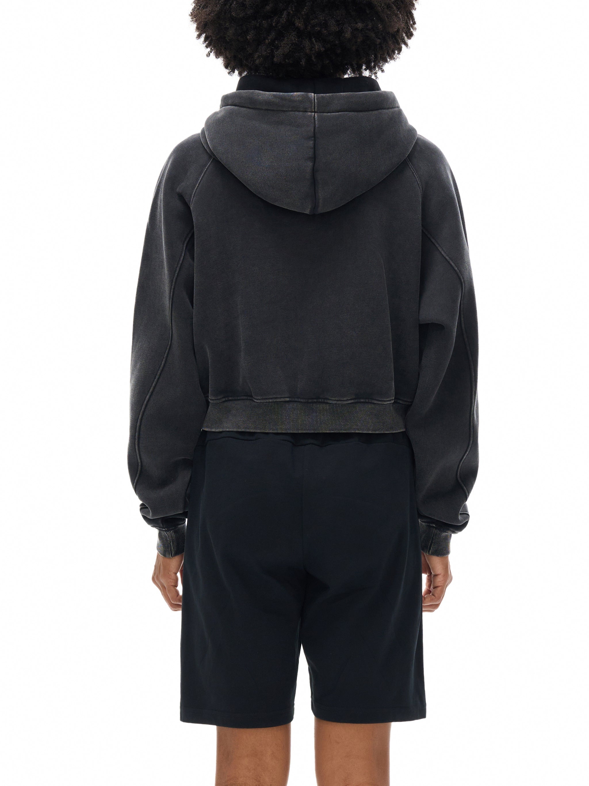 Basic B Grunge Wash Cropped Hoodie by Goth Cloth Co.