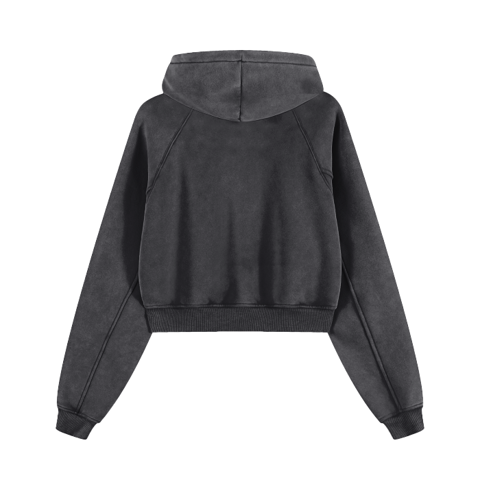 Basic B Grunge Wash Cropped Hoodie by Goth Cloth Co.