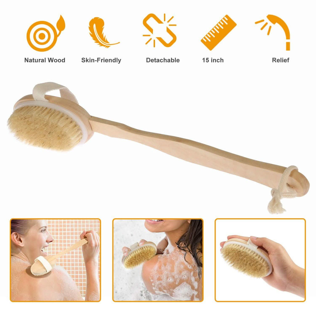 Bath Brush 15" Shower Body Back Scrubber by DailySale