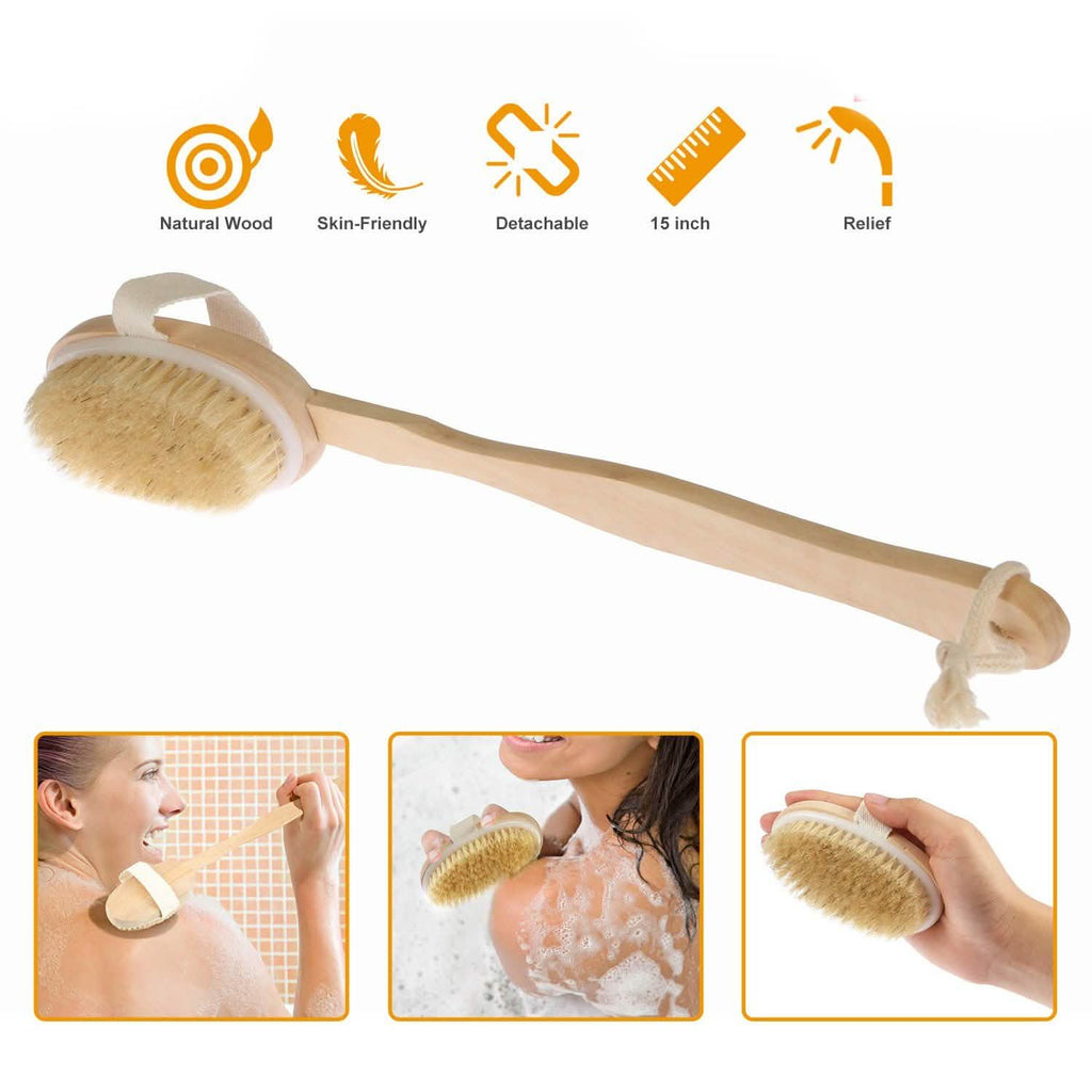 Bath Brush 15" Shower Body Back Scrubber by DailySale