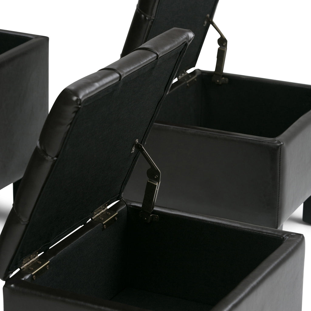 Dover - 3 Piece Storage Ottoman Contemporary Design by Unique Piece Furniture