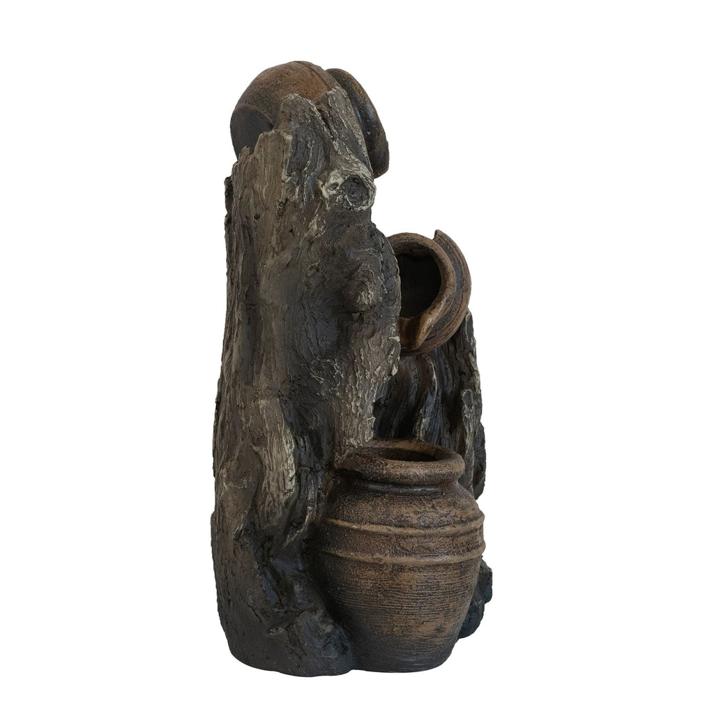 Decorative 3 Tier Water Fountain With Pot Design - Brown by Unique Piece Furniture