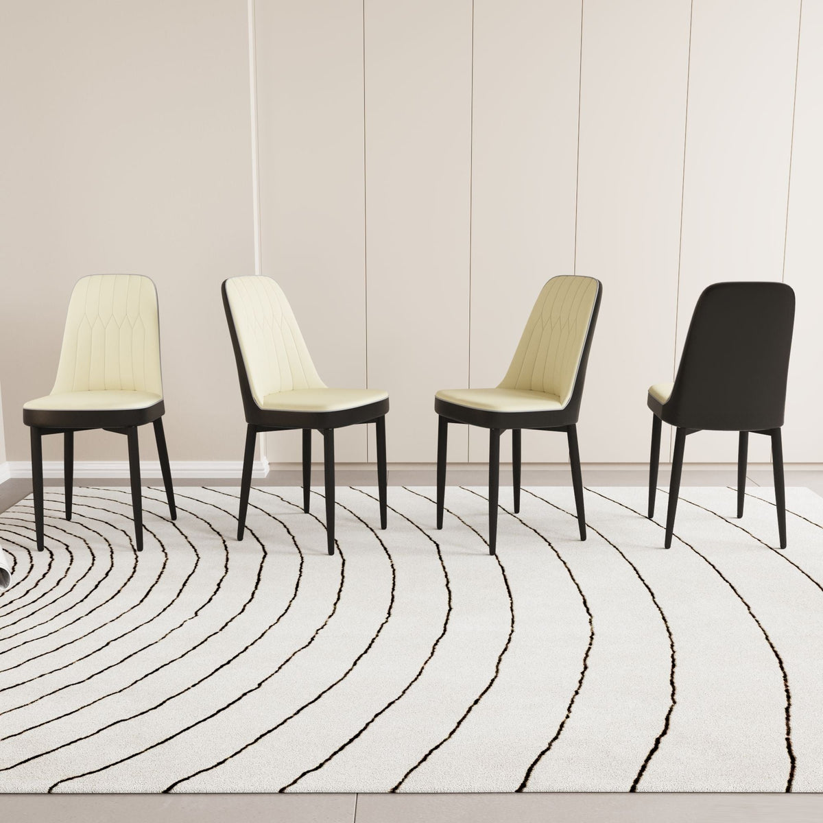 Modern Dining Chair With Cushions And Metal Legs by Unique Piece Furniture