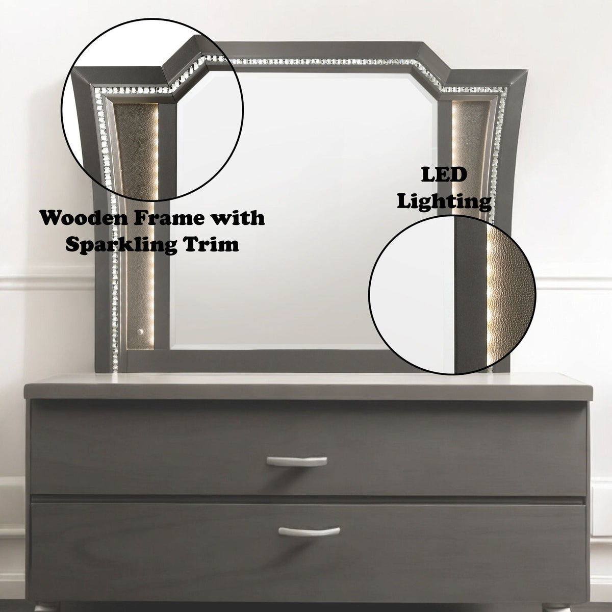 Kaitlyn - Mirror With LED by Unique Piece Furniture