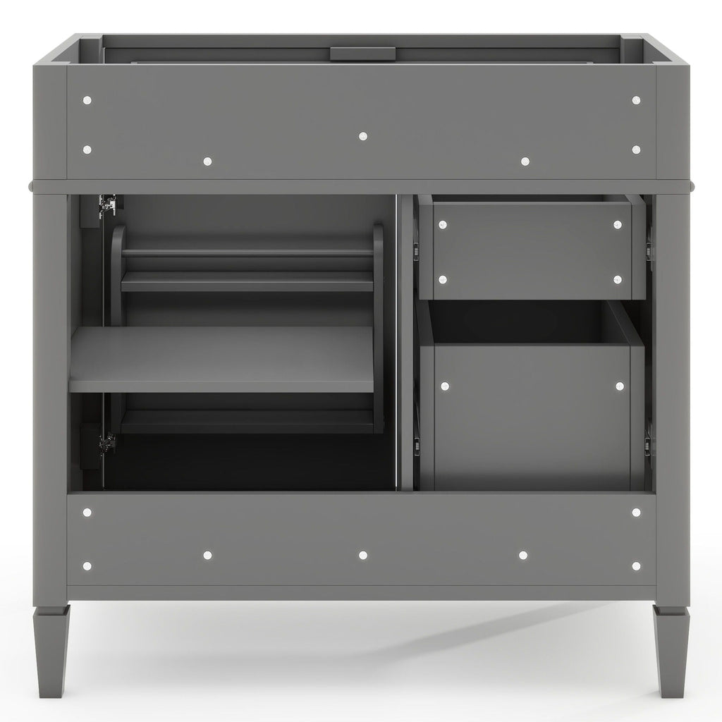 Bathroom Vanity With 2 Drawers And Tip-Out Drawer, Storage Cabinet by Unique Piece Furniture