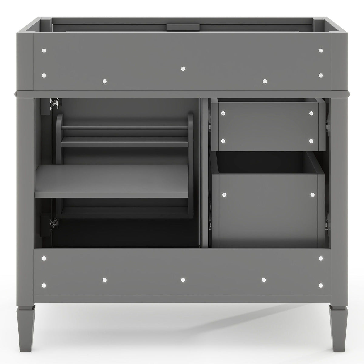 Bathroom Vanity With 2 Drawers And Tip-Out Drawer, Storage Cabinet by Unique Piece Furniture