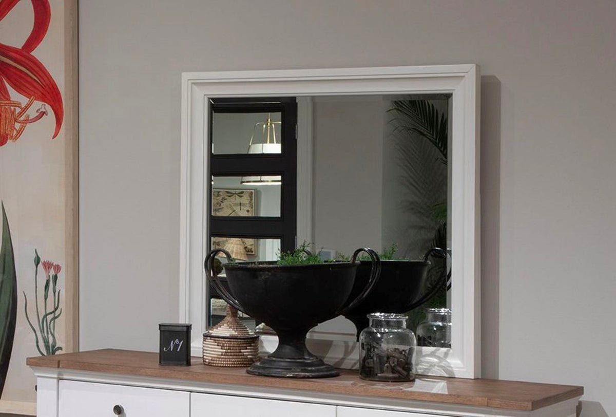 Kingston - Landscape Mirror - Whisper White And Cerused Nutmeg by Unique Piece Furniture