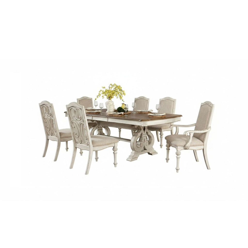 Rustic Dining Set With Table And Upholstered Chairs by Unique Piece Furniture