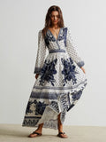 Floral Print Long Sleeve Maxi Dress by Simply Love