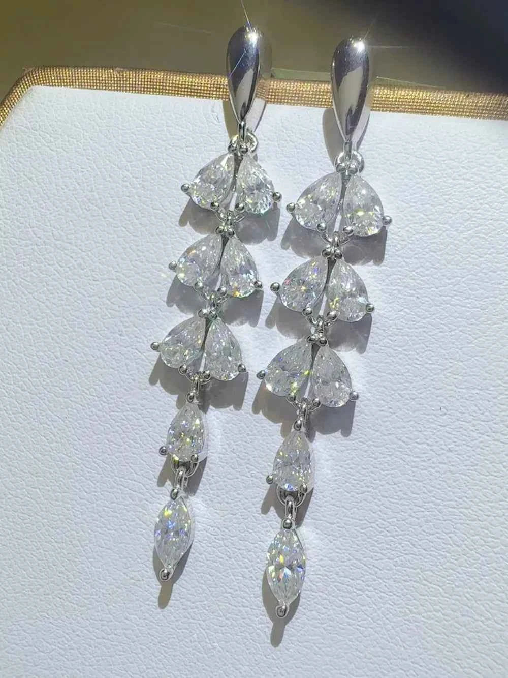 6 Carat Moissanite 925 Sterling Silver Bar Earrings by Wild and Free Boutique