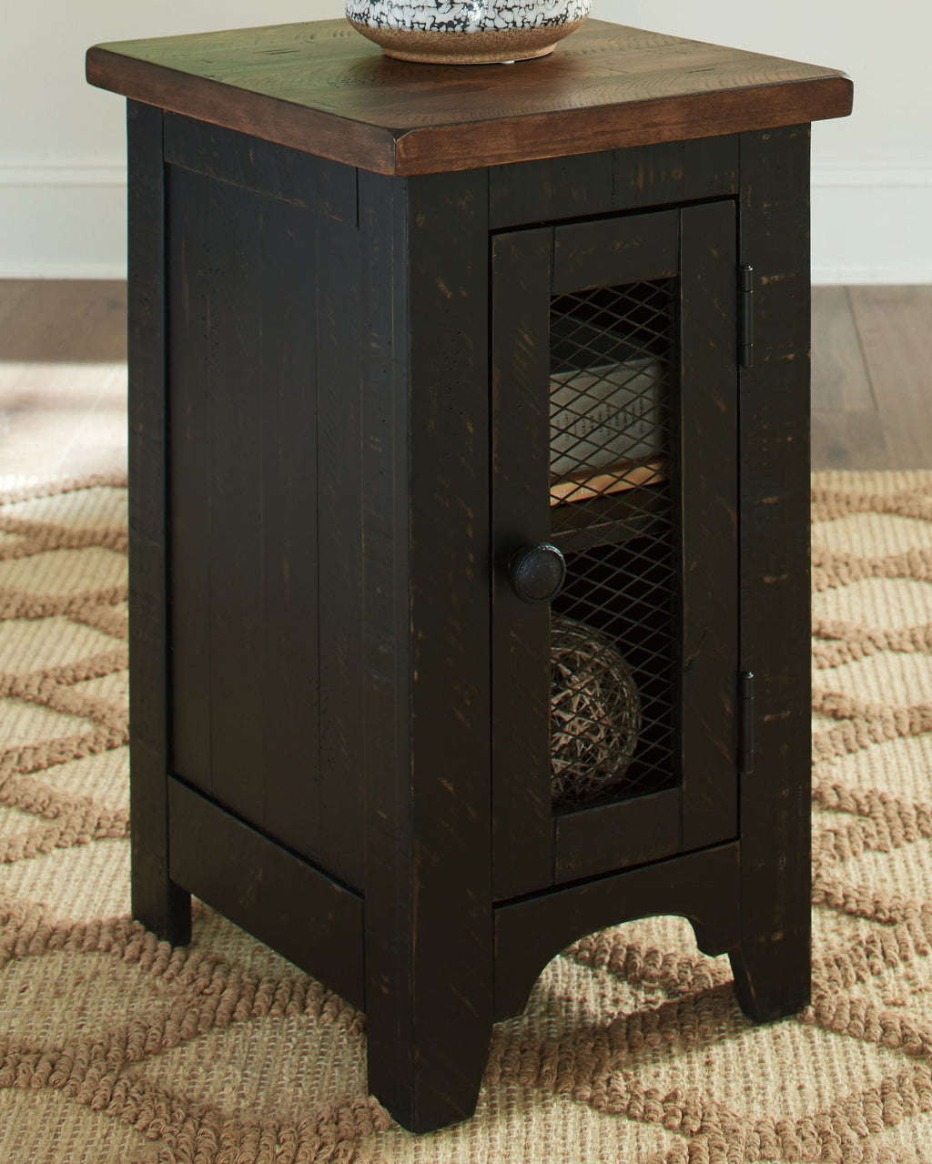 Valebeck - Chair Side End Table - Black / Brown by Unique Piece Furniture