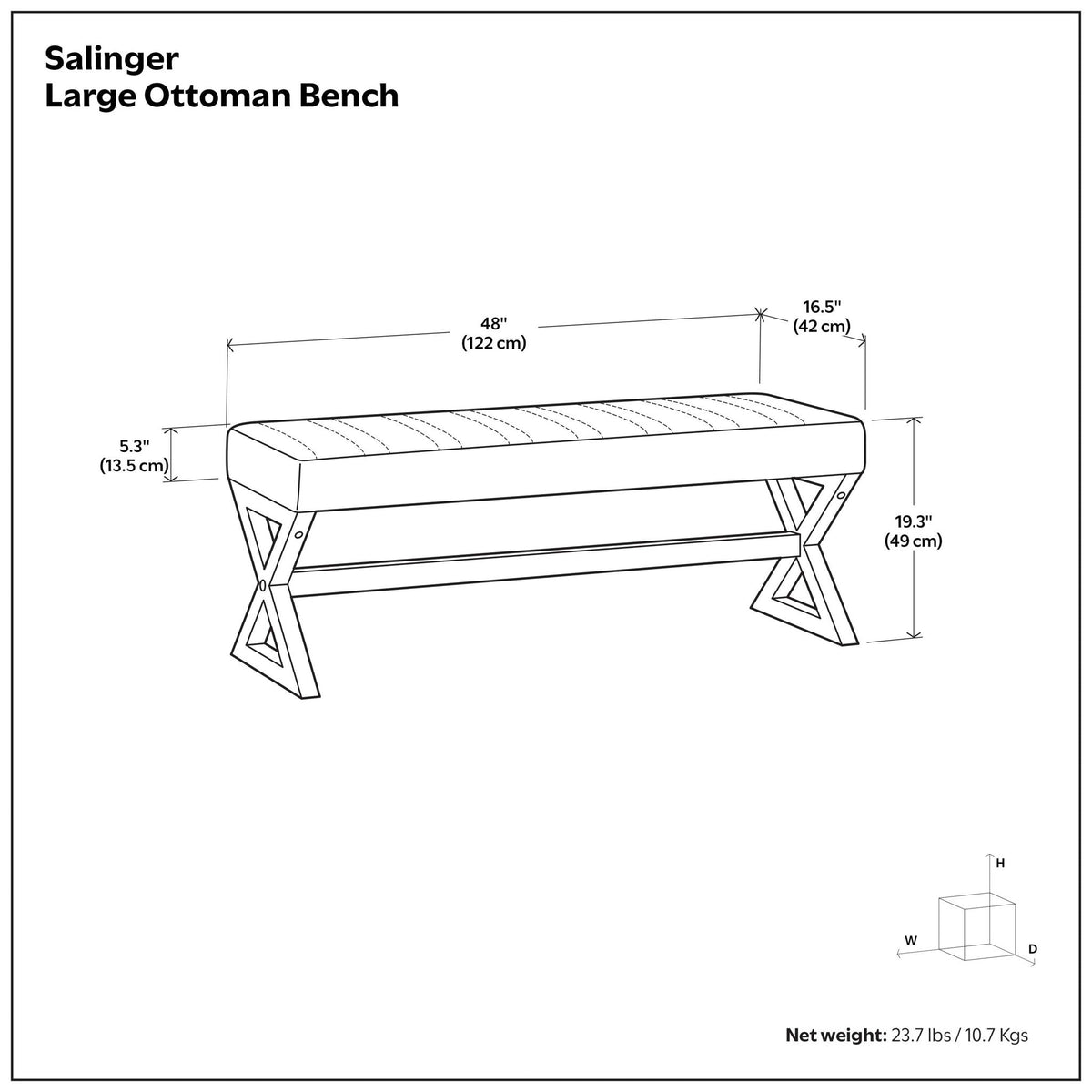 Salinger - Large Upholstered Ottoman Bench by Unique Piece Furniture
