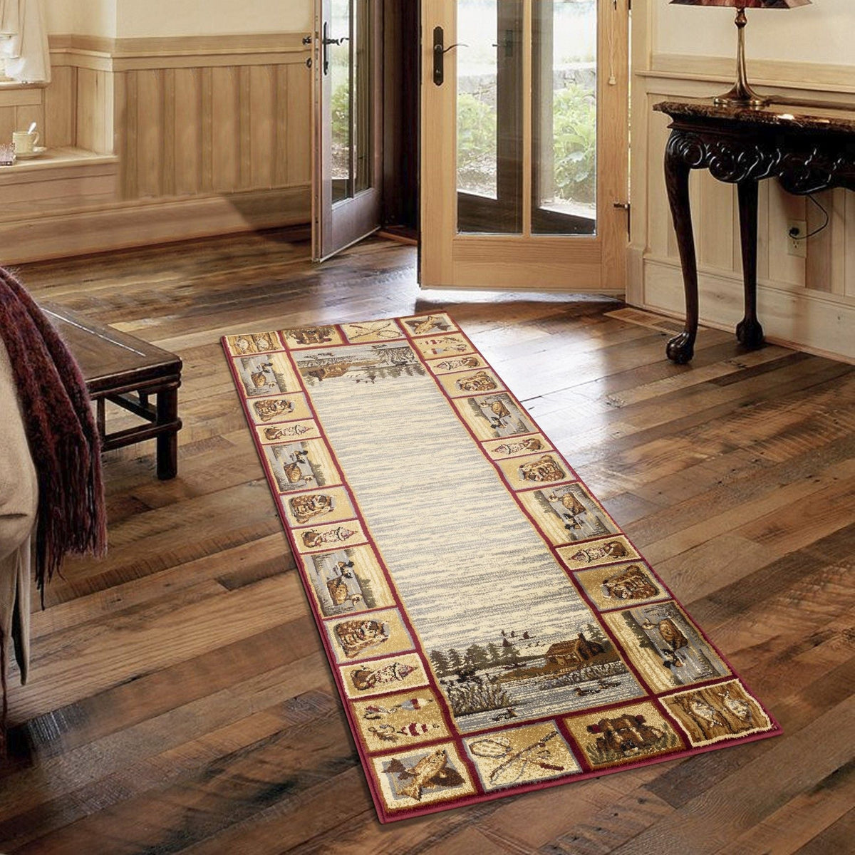 Nature's Nest - 5'3" X 7'3" Lodge Area Rug - Red by Unique Piece Furniture