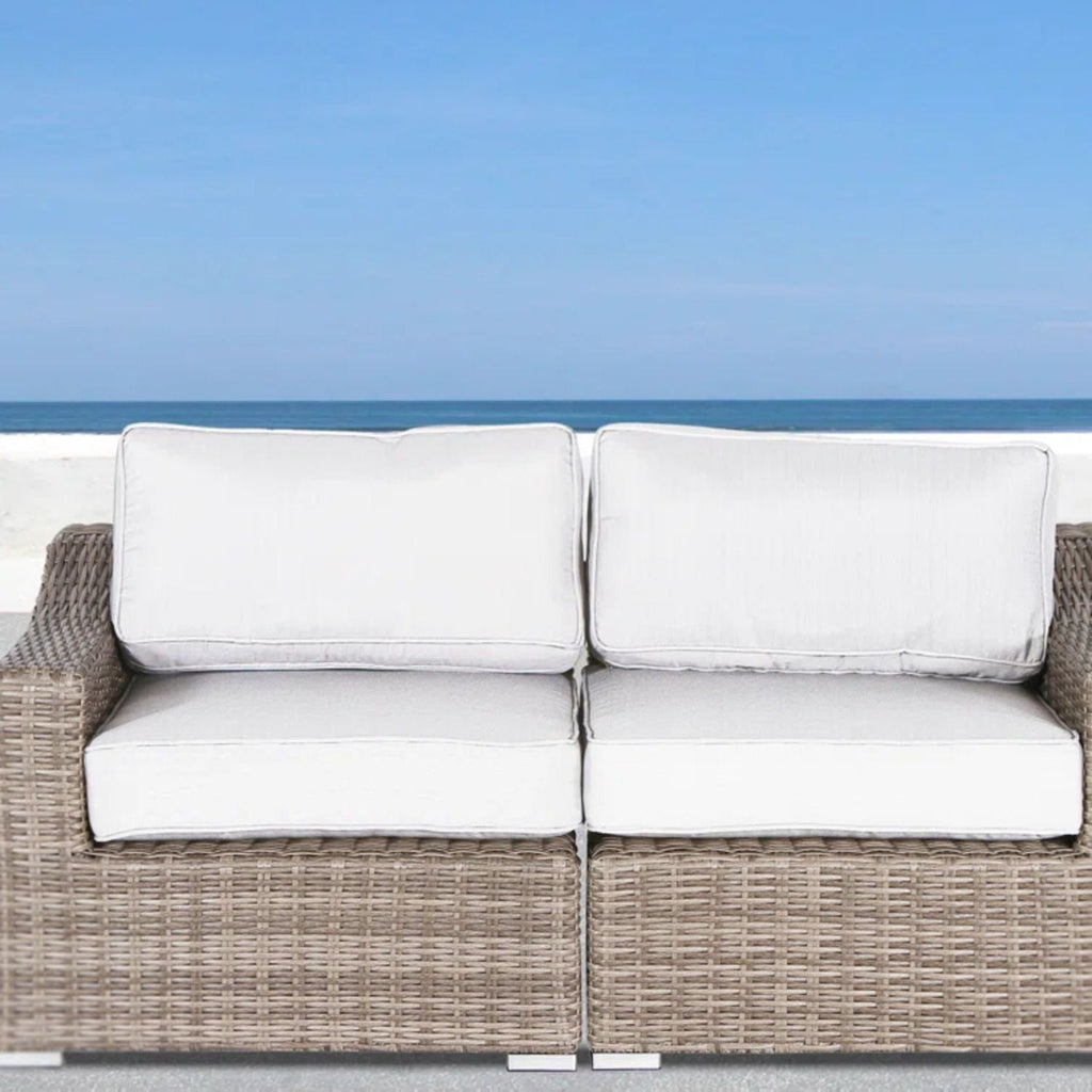 Chic Wide Outdoor Loveseat With Cushions by Unique Piece Furniture