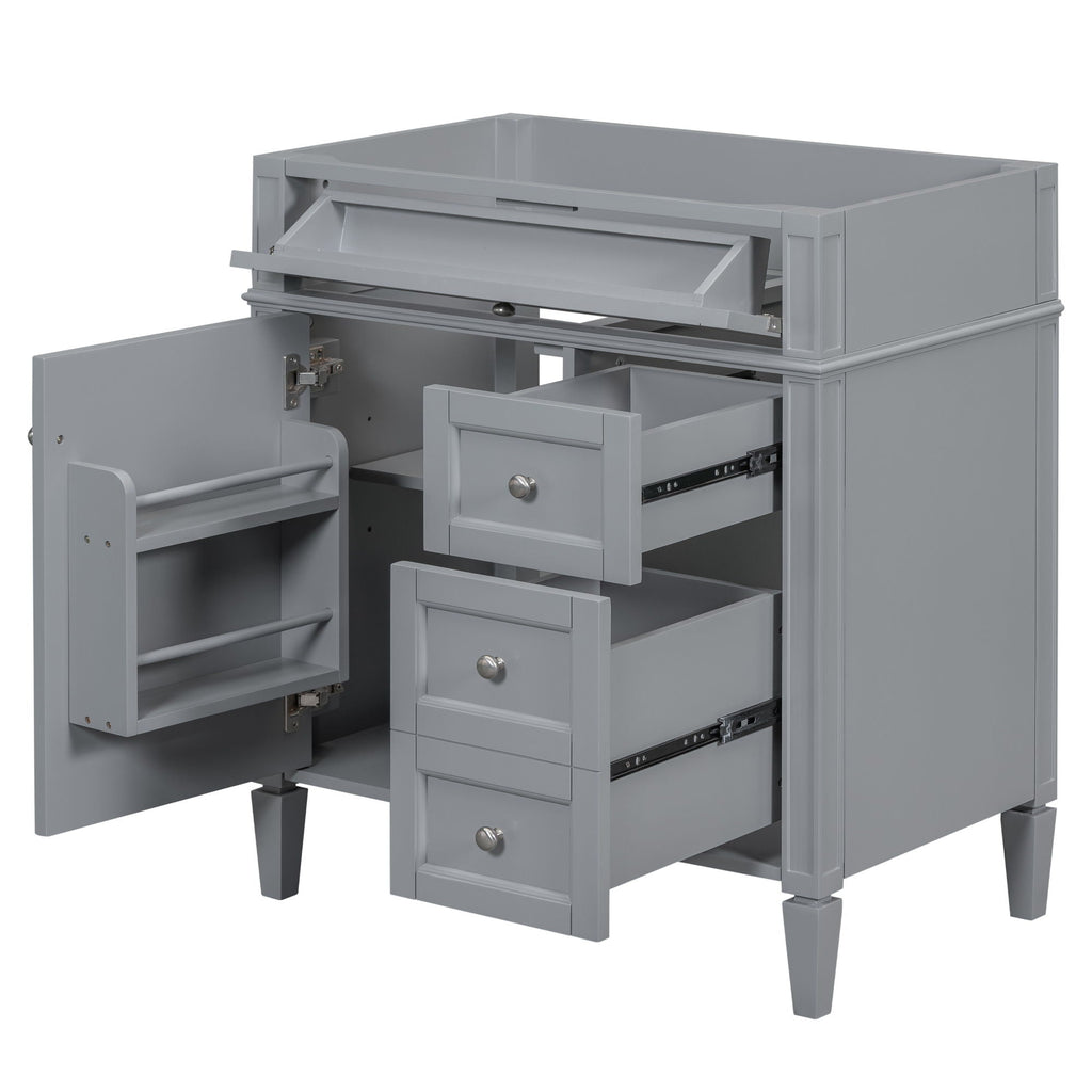 Bathroom Vanity With 2 Drawers And Tip-Out Drawer, Storage Cabinet by Unique Piece Furniture
