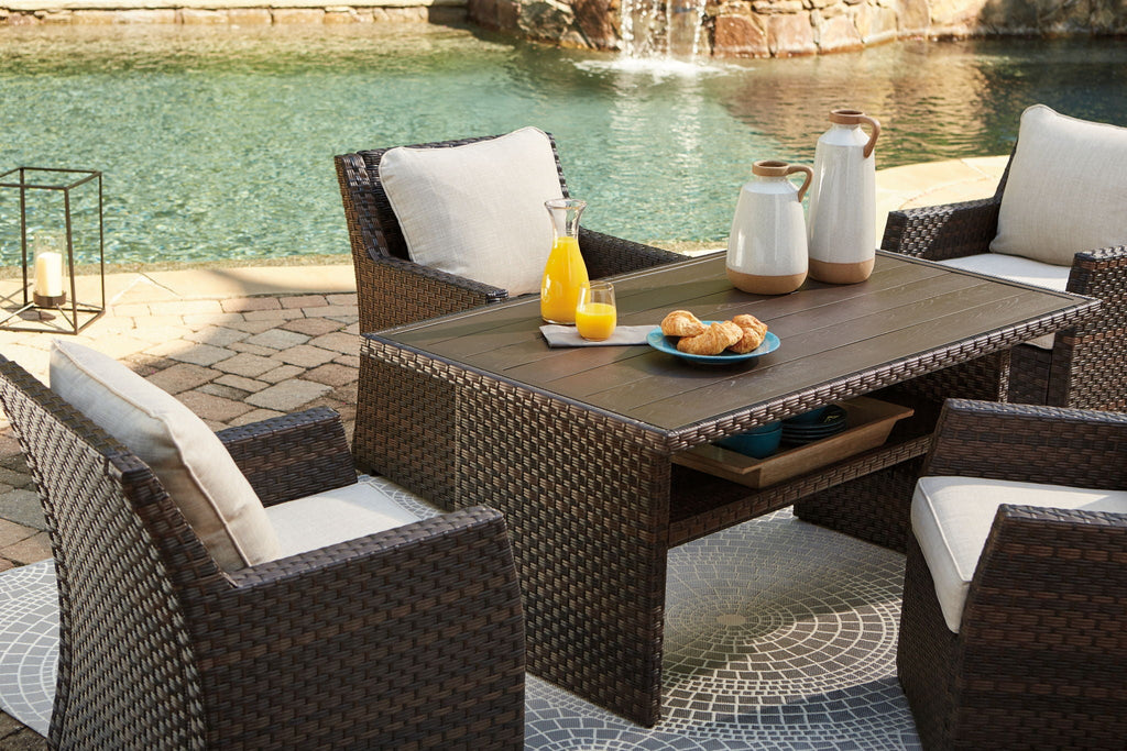Easy Isle - RECT Multi-Use Table - Dark Brown / Beige by Unique Piece Furniture
