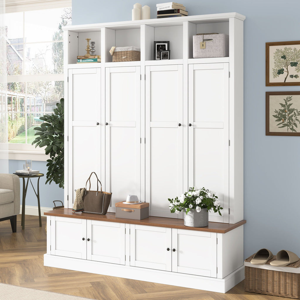 Hall Tree With Bench And Cabinet by Unique Piece Furniture