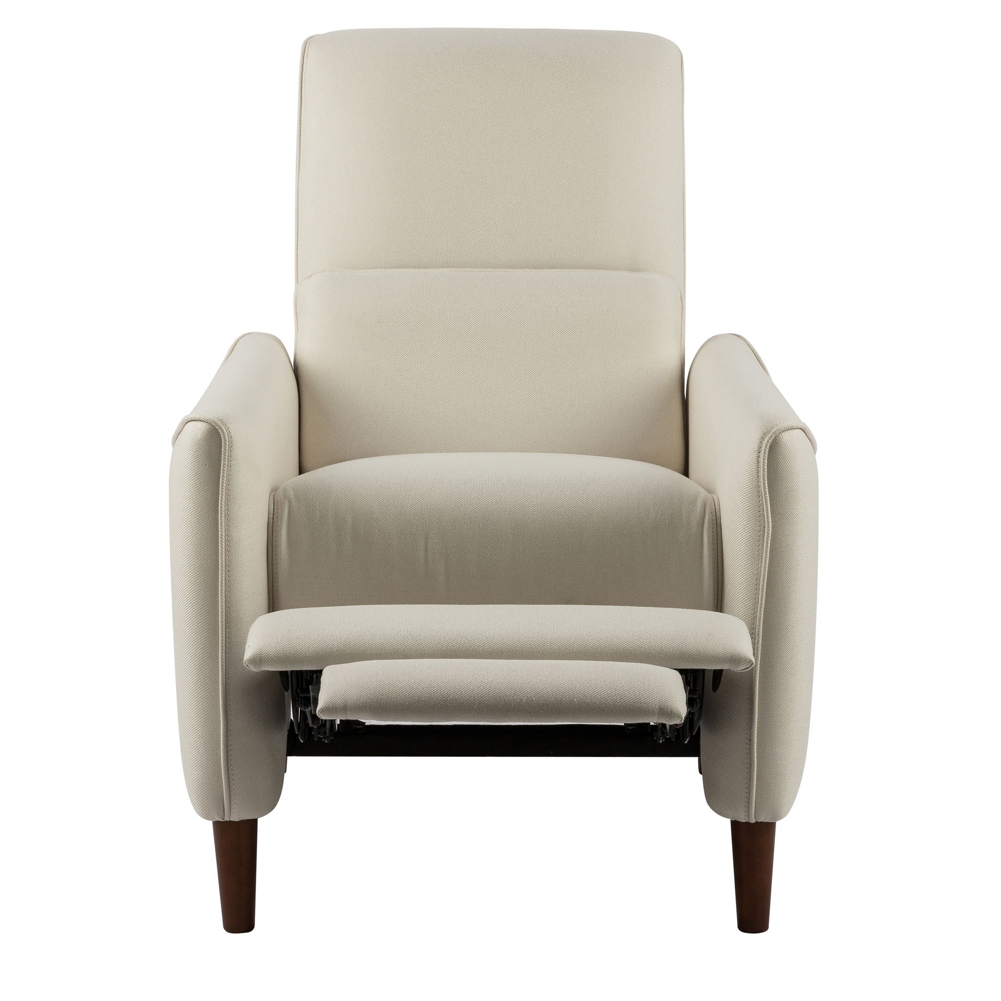 Upholstered Push Recliner Chair With Rubber Wood Legs For Living Room by Unique Piece Furniture