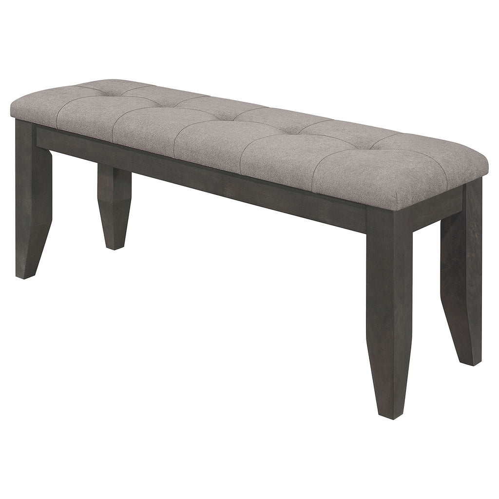 Dalila Fabric Upholstered Wood Dining Bench Dark Grey by Unique Piece Furniture