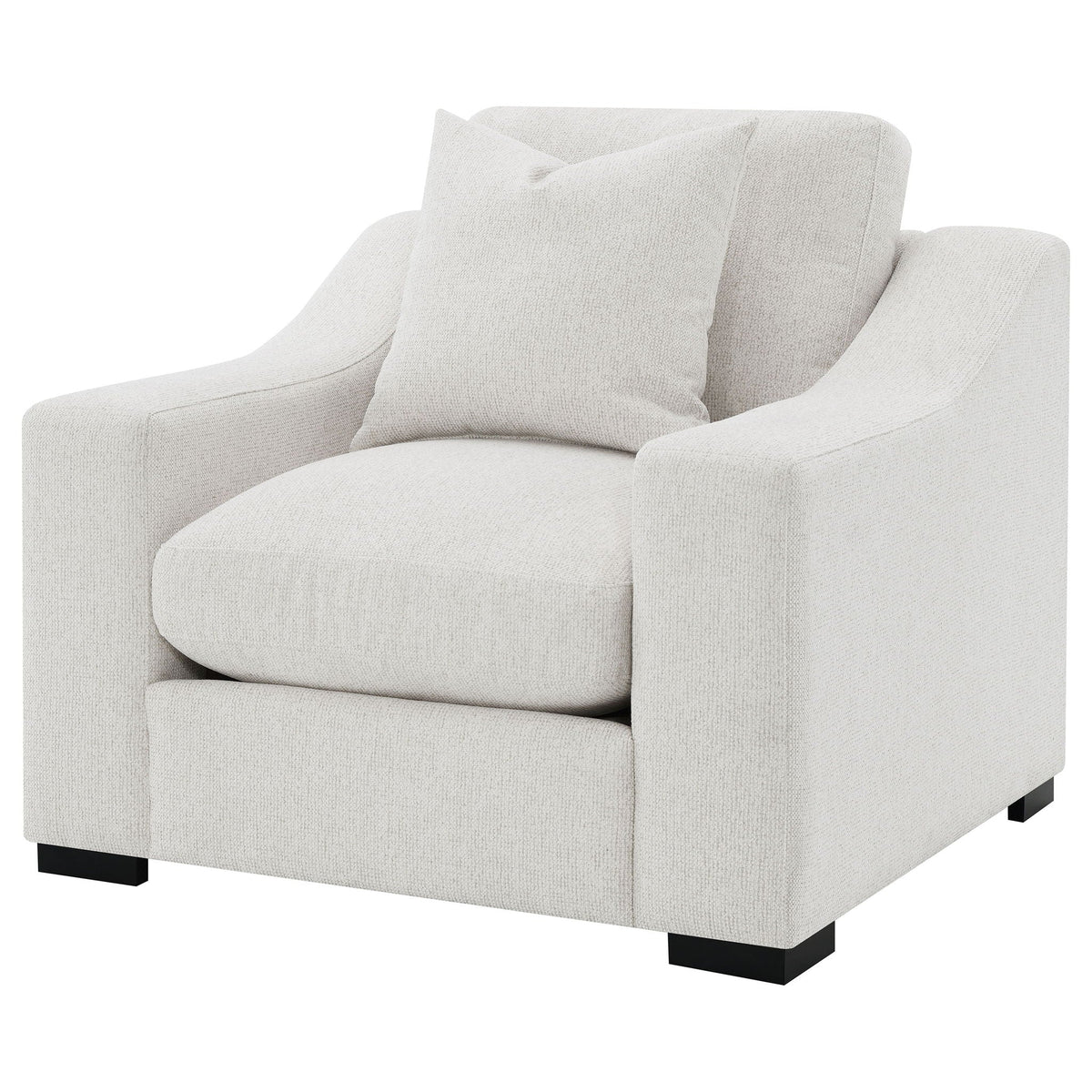 Ashlyn Fabric Upholstered Track Arm Accent Chair Sand by Unique Piece Furniture