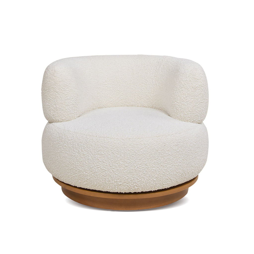 Fuji - 360 Swivel Low Barrel Back Accent Chair - Ivory White by Unique Piece Furniture