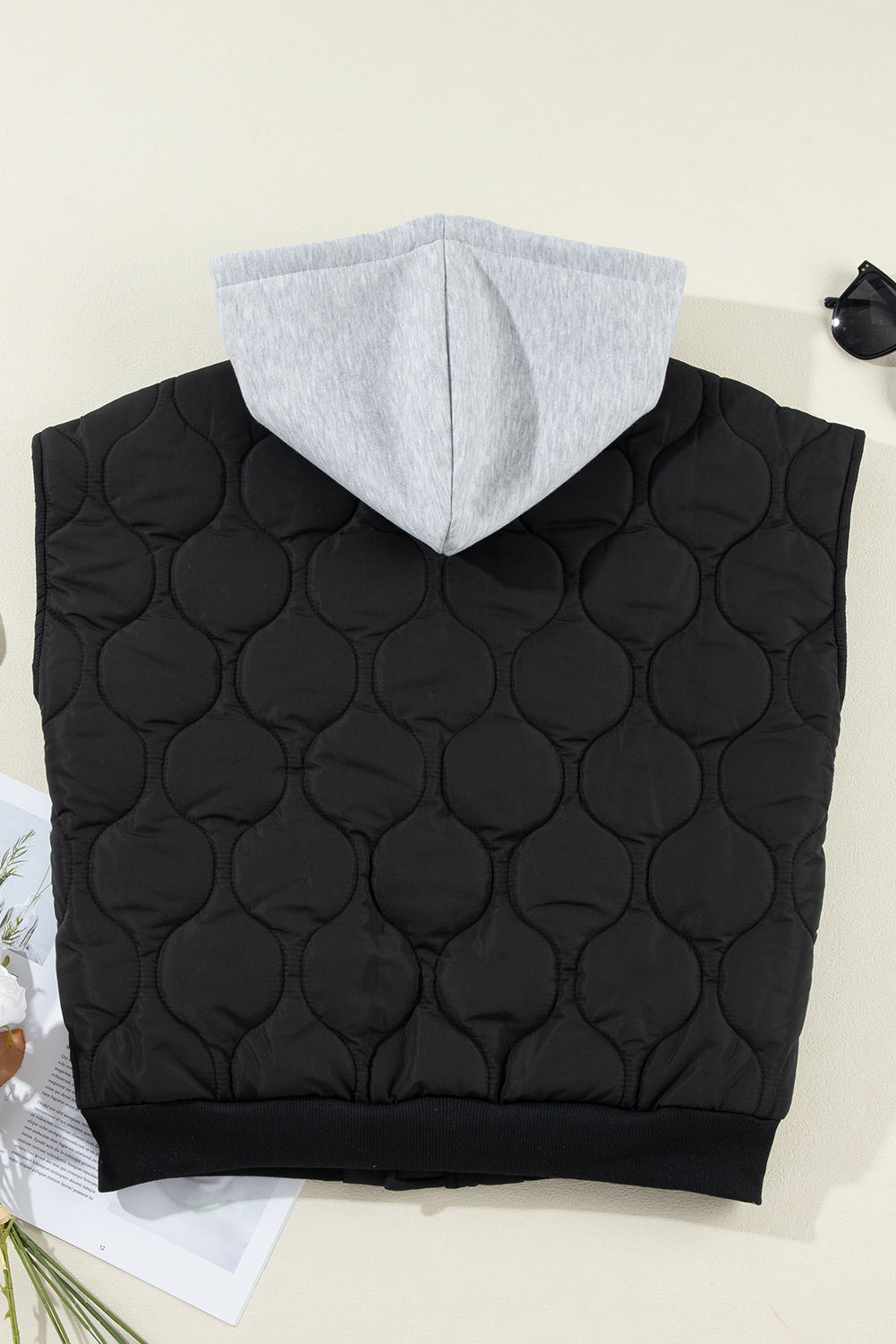 Drawstring Zip Up Hooded Vest Coat by Wild and Free Boutique