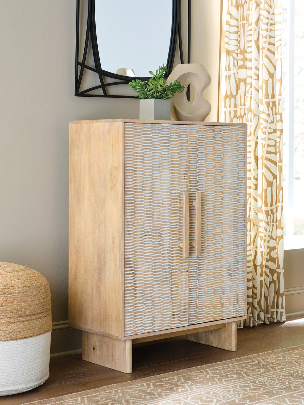 Dallinbury - Accent Cabinet - Natural / White Wash by Unique Piece Furniture
