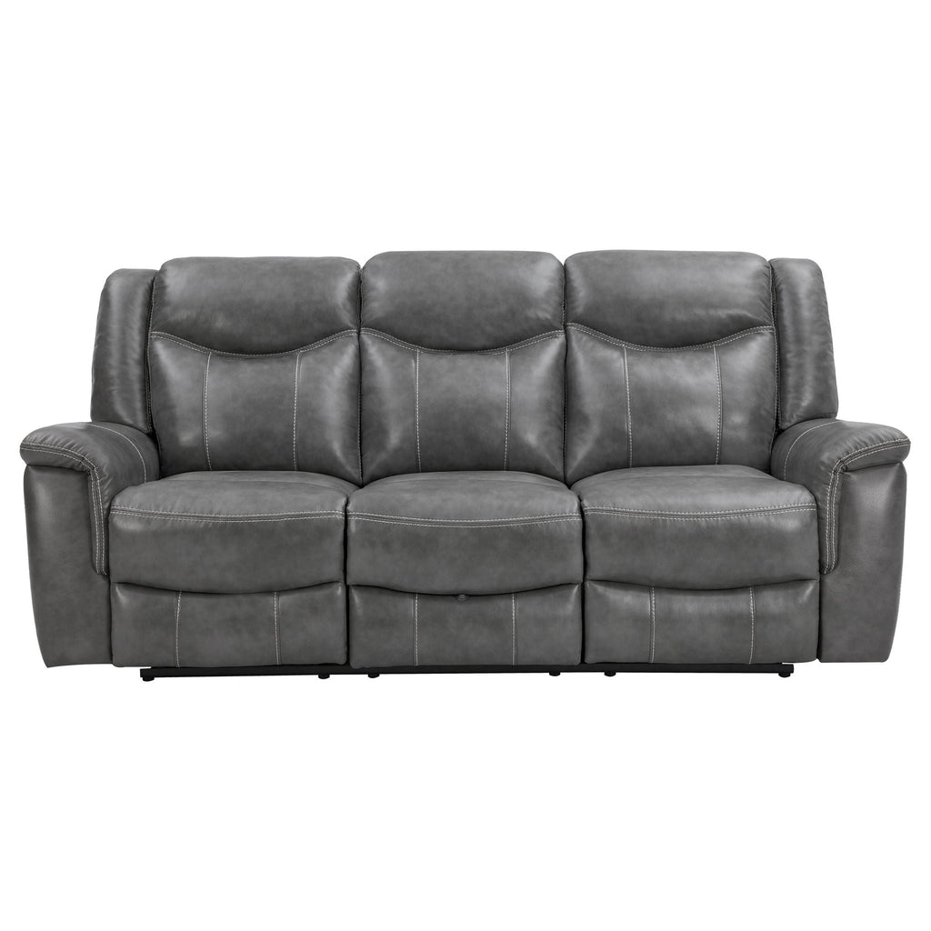 Conrad 2-piece Upholstered Padded Arm Motion Sofa Set Grey by Unique Piece Furniture