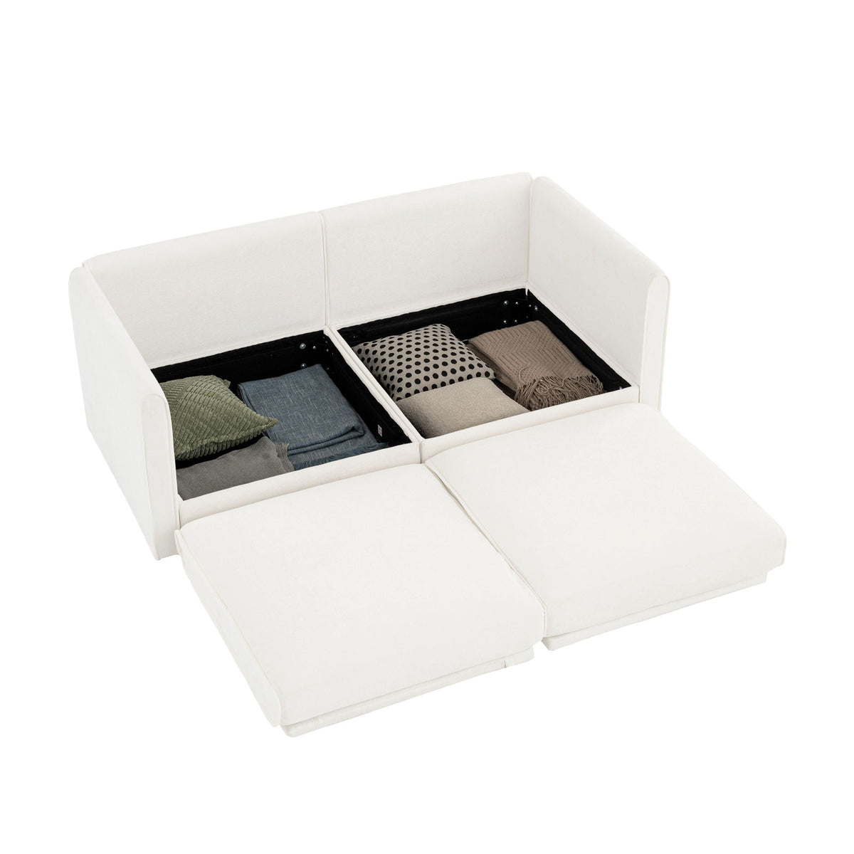 Stylish Sofa With Storage Seat And Cylindrical Backrest by Unique Piece Furniture