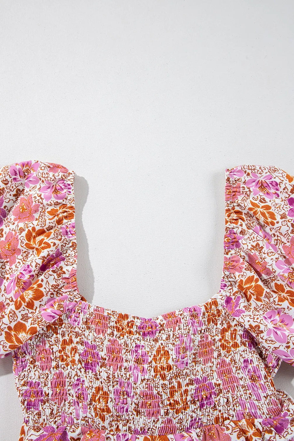 Floral Square Neck Knotted Ruffle Midi Dress by Simply Love