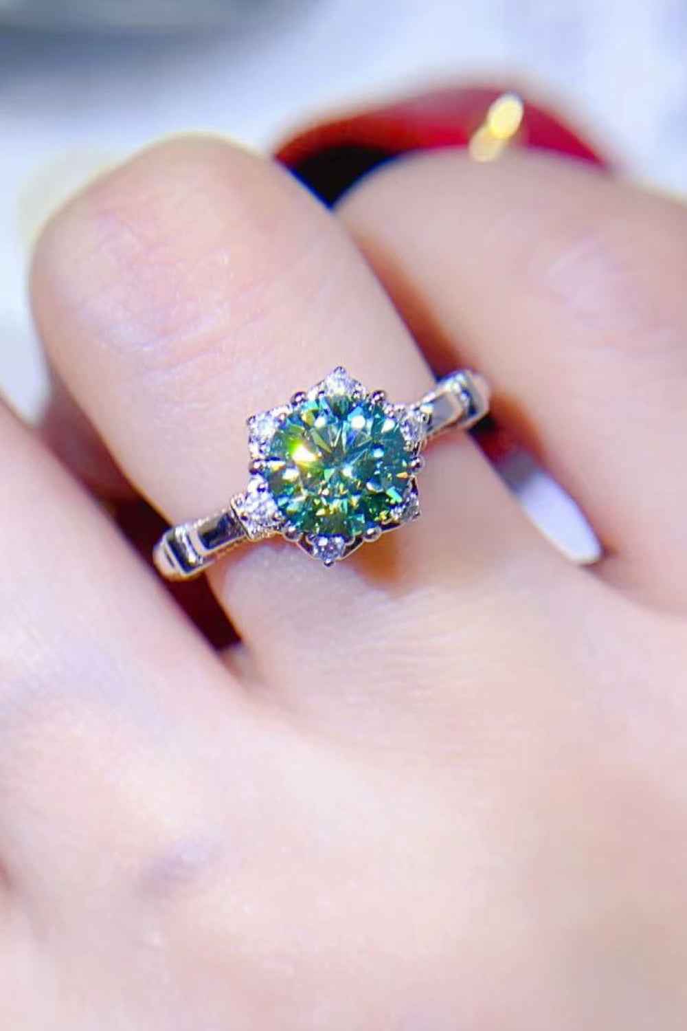 1 Carat Moissanite 925 Sterling Silver Ring by Wild and Free Boutique