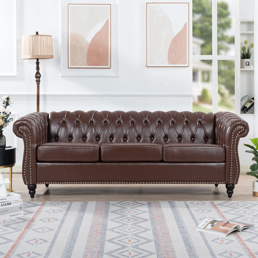 Rolled Arm Chesterfield 3 Seater Sofa by Unique Piece Furniture