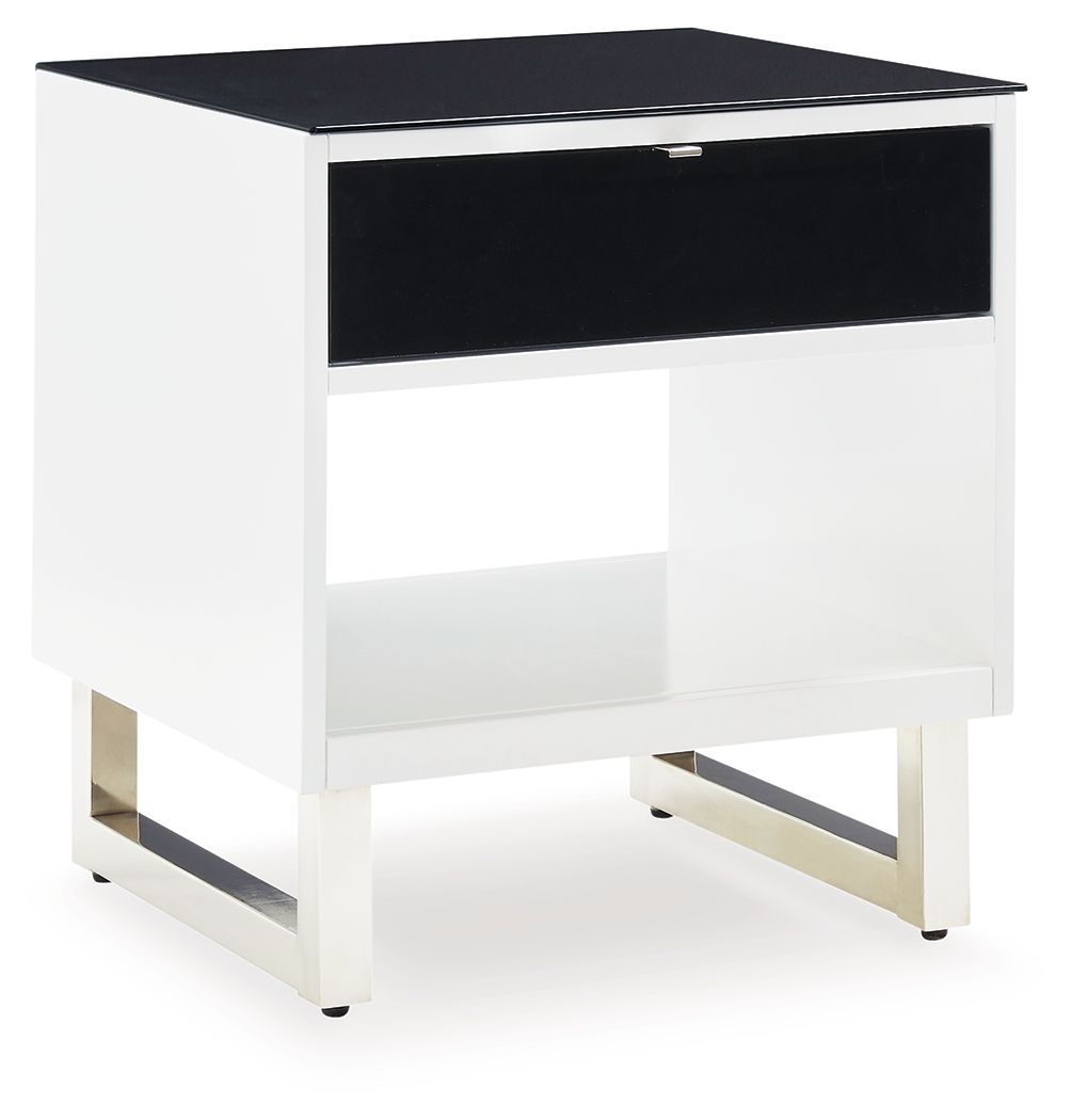 Gardoni - Rectangular End Table - White / Black by Unique Piece Furniture
