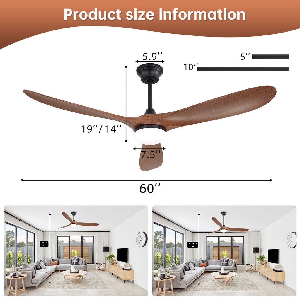 Smart Ceiling Fan With Lights, 3 Blades, Reversible Quiet DC Motor For Indoor by Unique Piece Furniture