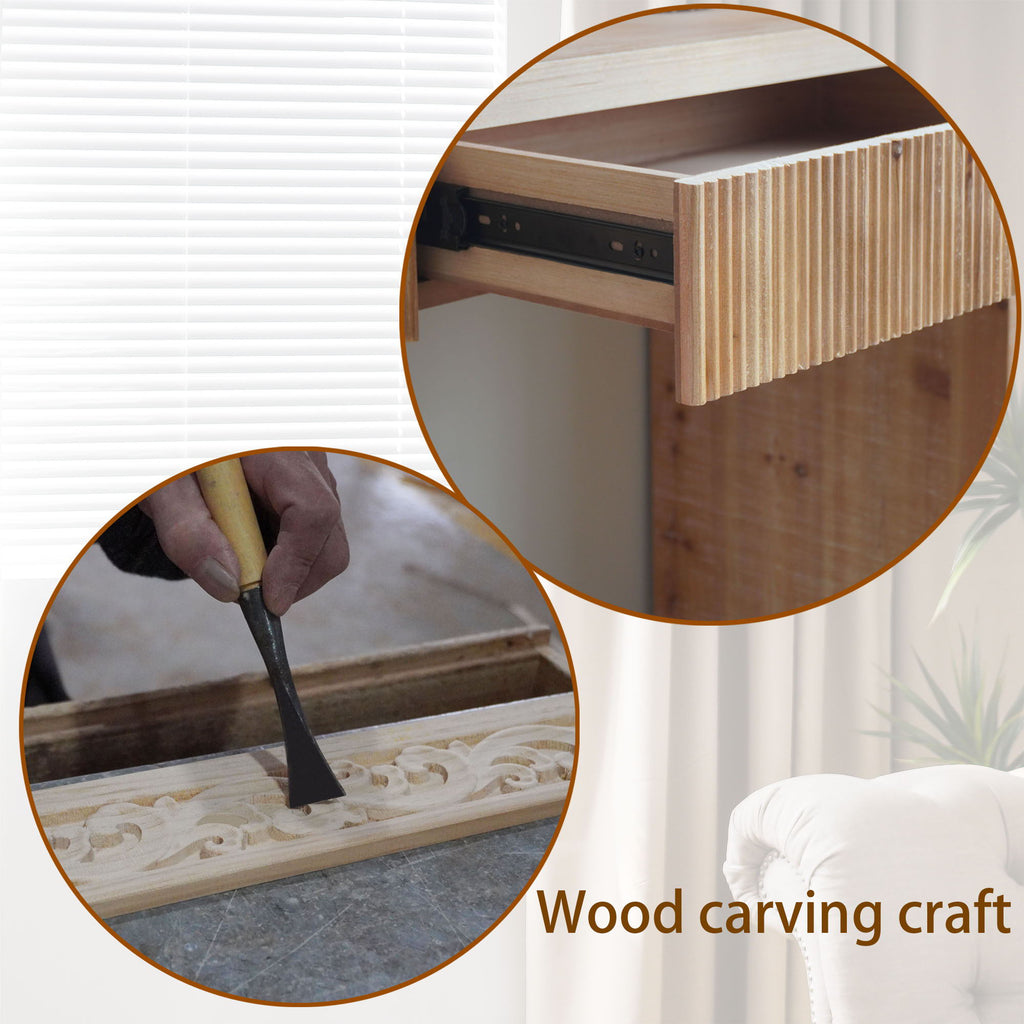 Rustic Modern Console Table With Drawer Storage - Natural Wood by Unique Piece Furniture