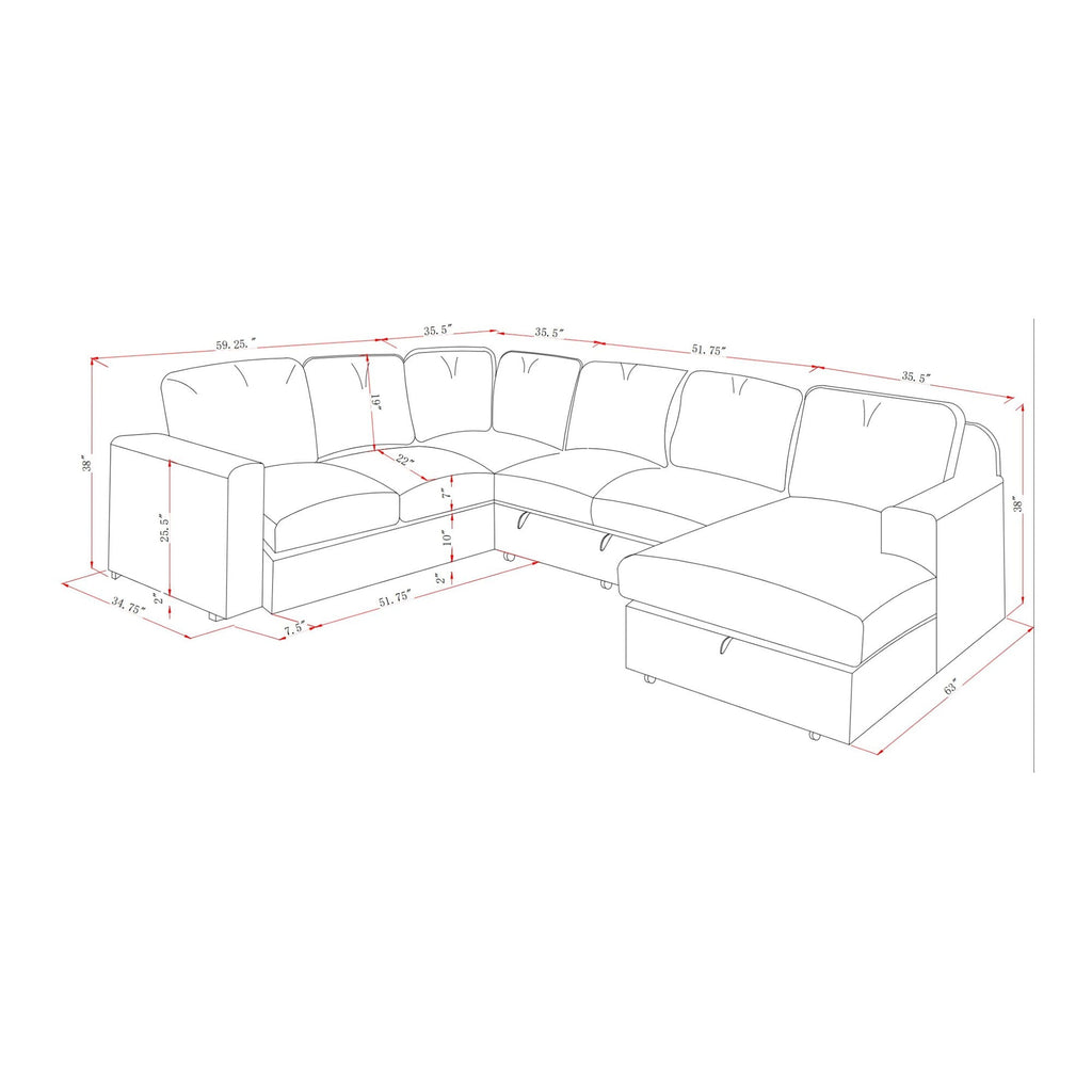 Melody - Contemporary Design Sectional Sofa by Unique Piece Furniture