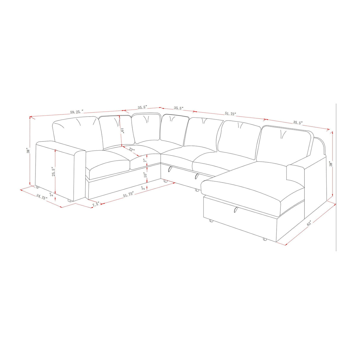Melody - Contemporary Design Sectional Sofa by Unique Piece Furniture