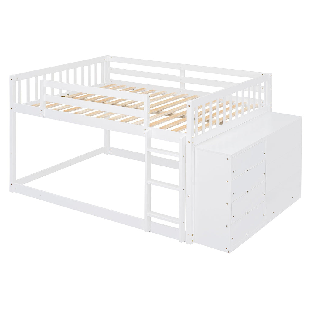 Bunk Bed With 4 Drawers And 3 Shelves by Unique Piece Furniture