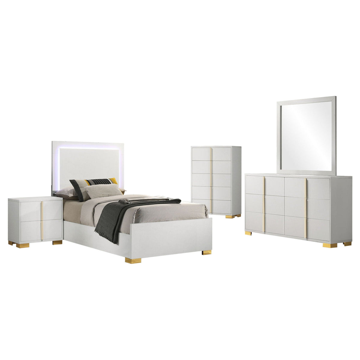 Marceline 5-piece Twin Bedroom Set White by Unique Piece Furniture